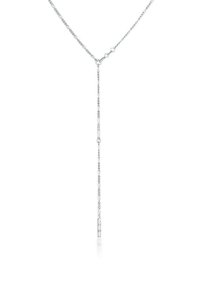 Elli Premium Kette mit Anhänger Y-Kette Figaro Topas Rechteck 925 Silber von Elli Premium