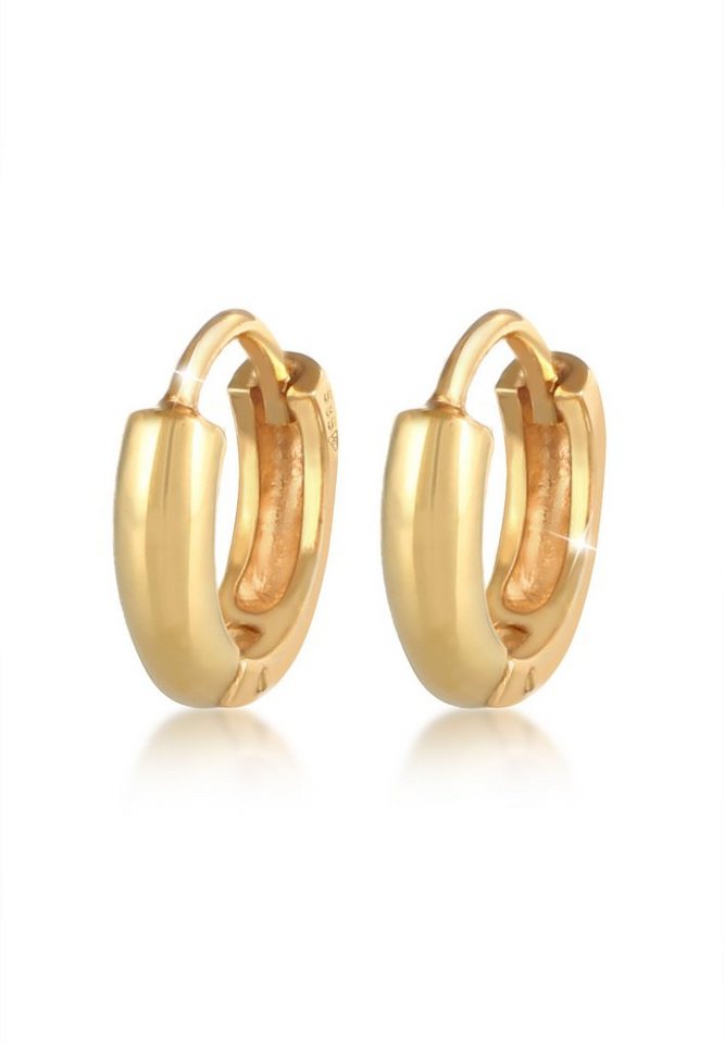 Elli Premium Paar Creolen Creolen Basic Klassisch Rund 585 Gelbgold von Elli Premium