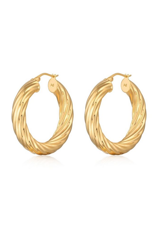 Elli Premium Paar Creolen Creolen Twisted Look Gedreht 925 Silber von Elli Premium