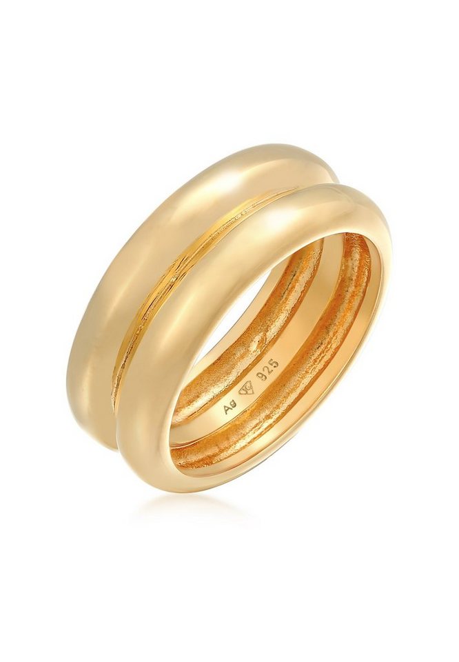 Elli Premium Partnerring Bandring Double Unisex 925 Ring rhodiniert von Elli Premium