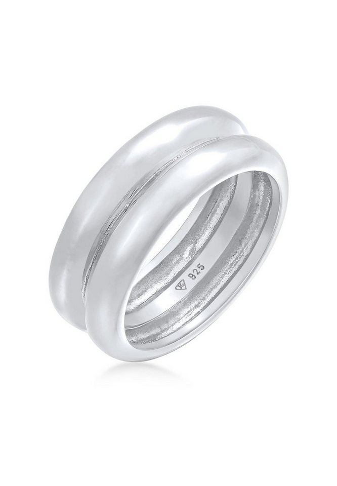 Elli Premium Partnerring Bandring Double Unisex 925 Ring rhodiniert von Elli Premium