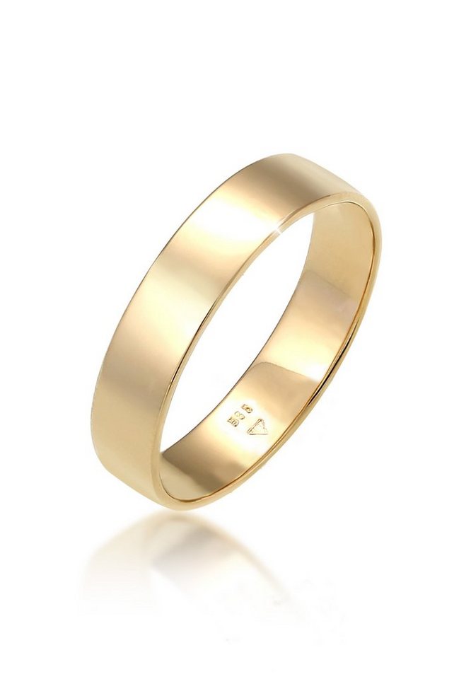 Elli Premium Partnerring Bandring Trauring Basic Hochzeit Paar 585 Gelbgold von Elli Premium