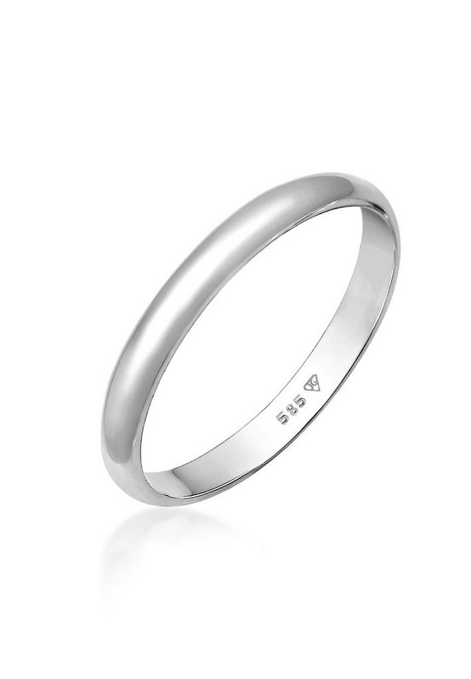 Elli Premium Partnerring Basic Bandring Hochzeit Trauring 585 Weißgold von Elli Premium