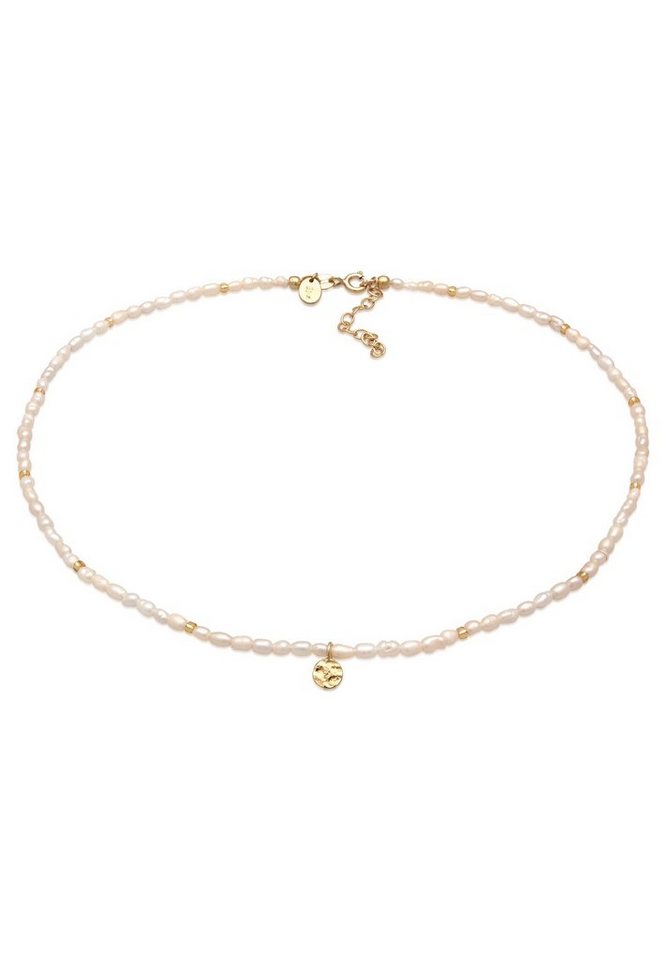 Elli Premium Perlenkette Choker Süßwasserperlen Klassik 925 Silber von Elli Premium