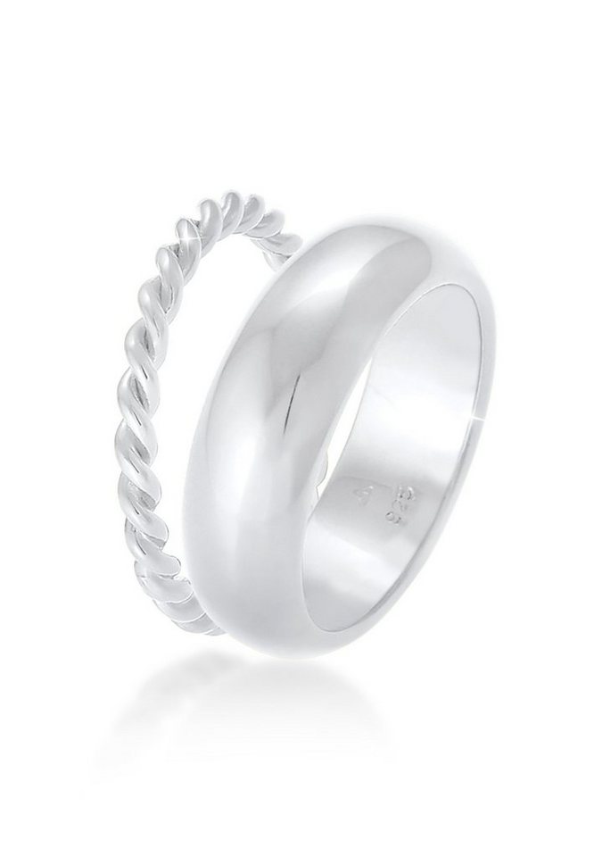 Elli Premium Ring-Set Bandring Twisted Gedreht 2er Set Basic 925 Silber, Ring Set Elli Premium Ring-Set Bandring Twisted Gedreht 2er Set Basic 925 Silber, Ring Set von Elli Premium