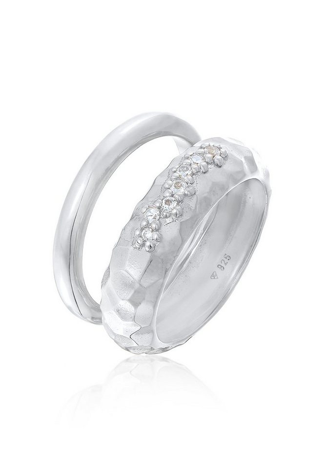 Elli Premium Ring-Set Topas Bandring Set Elegant 925 Silber rhodiniert, Ring Set von Elli Premium
