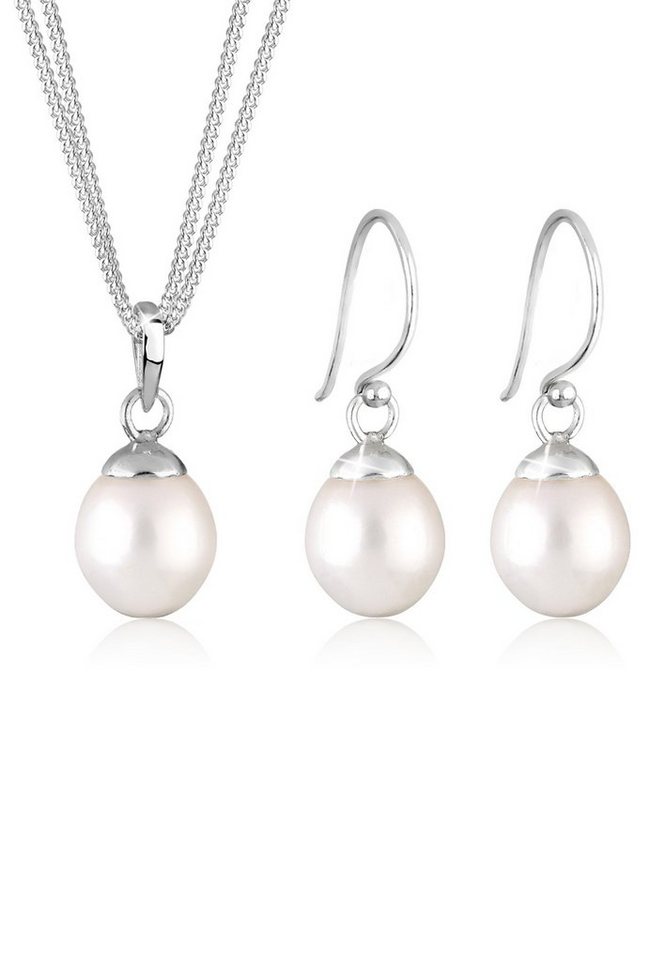 Elli Premium Schmuckset Mit Süßwasserzuchtperlen Tropfen 925 Silber von Elli Premium