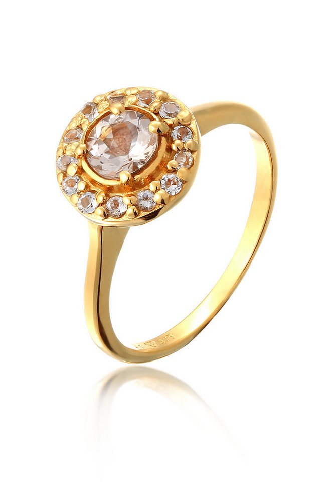 Elli Premium Verlobungsring Morganite Pfirsich Topas Edelsteine 925 Sterling Silber von Elli Premium