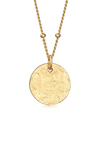 Elli Damen Kugel Plättchen Anhänger Gehämmert in 925 Sterling Silber Vergoldet Elli Damen Kugel Plättchen Anhänger Gehämmert in 925 Sterling Silber Vergoldet von Elli