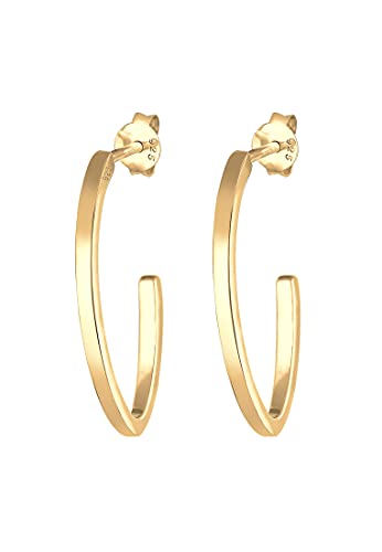 Elli Ohrringe Damen Creole Oval Trend 925 Sterling Silber vergoldet von Elli