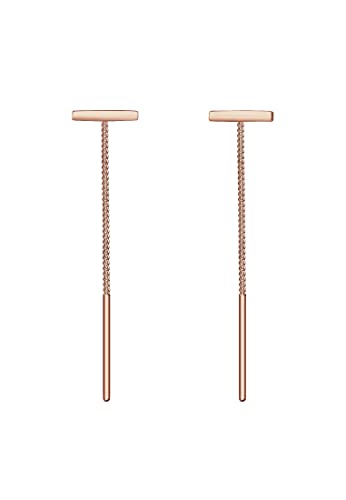 Elli Ohrringe Damen Pull-Through Geo Trend in 925 Sterling Silber rosé vergoldet von Elli