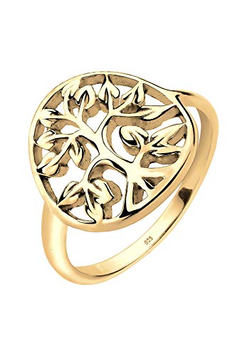 Elli Ring Damen Lebensbaum Floral in 925 Sterling Silber von Elli