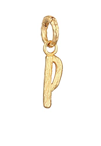Elli Anhänger Damen Buchstabe P Organic Look in 925 Sterling Silber vergoldet von Elli