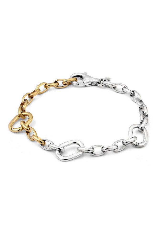 Elli Armband Bicolor Glas Kristalle Weiß 925 Sterling Silber von Elli