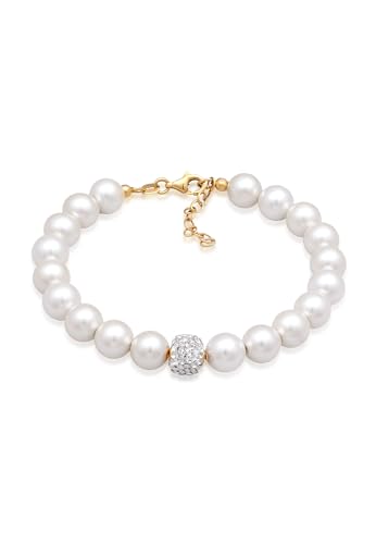 Elli Armband Damen Elegant mit Imitationsperlen und Kristallen in 925 Sterling Silber von Elli