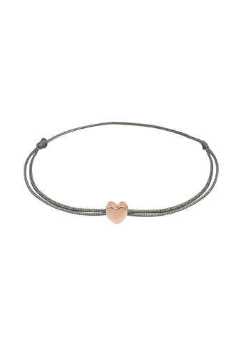 Elli Armband Damen Herz Anhänger Elastisch Basic mit Nylon Blau in 925 Sterling Silber von Elli