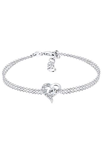 Elli Armband Damen Herz Symbol Liebe mit Kristallen in 925 Sterling Silber. Herzarmband für Frauen von Elli