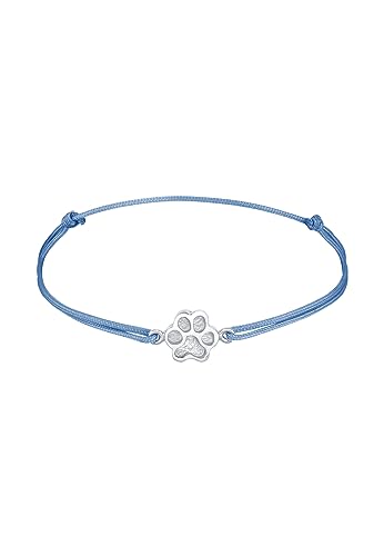 Elli Armband Damen Pfote Tatze Symbol mit Textil in 925 Sterling Silber von Elli