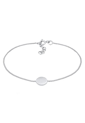 Elli Armband Damen Plättchen Anhänger Basic Geo in 925 Sterling Silber vergoldet von Elli