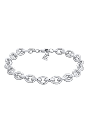 Elli Armband Damen 925 Silber Silberarmband mit Kompass Schmuck Geschenke für Frauen Freundin Frau Mädchen Mama, Kompassarmband Glücksbringer Länge 16 cm, Breite 1.5 mm von Elli