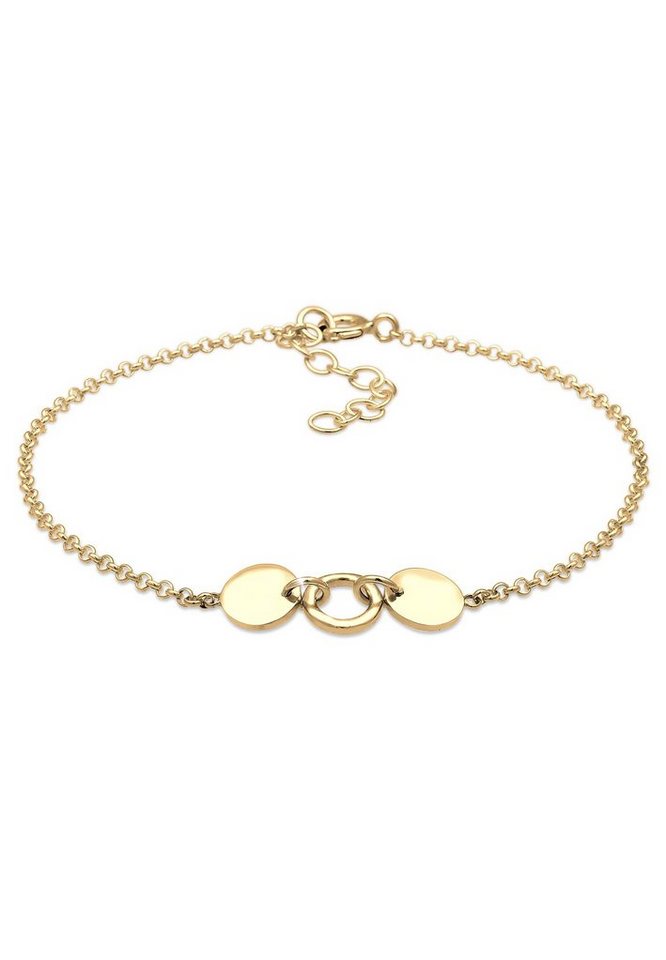 Elli Armband Erbskette Kreis Plättchen Geo Design 925 Silber von Elli