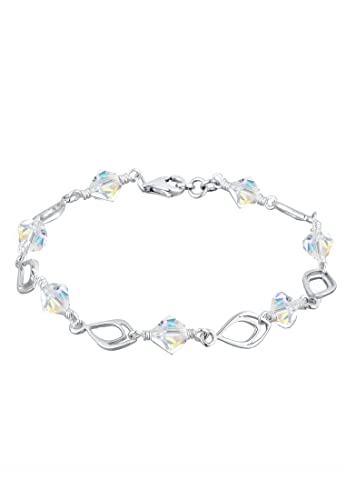 Elli Armband Damen Federn Filigran mit Kristalle in 925 Sterling Silber von Elli