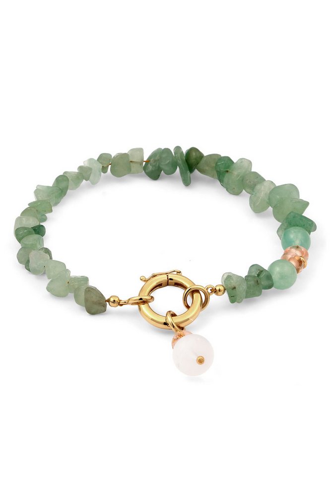 Elli Armband Gürtelkette Aventurin Eis-Kristall 925 Sterling Silber vergoldet (kein Set, 1-tlg) von Elli