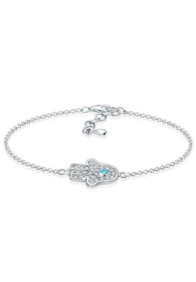 Elli Armband Hamsa Hand der Fatima Zirkonia 925 Silber, Hamsa Hand von Elli