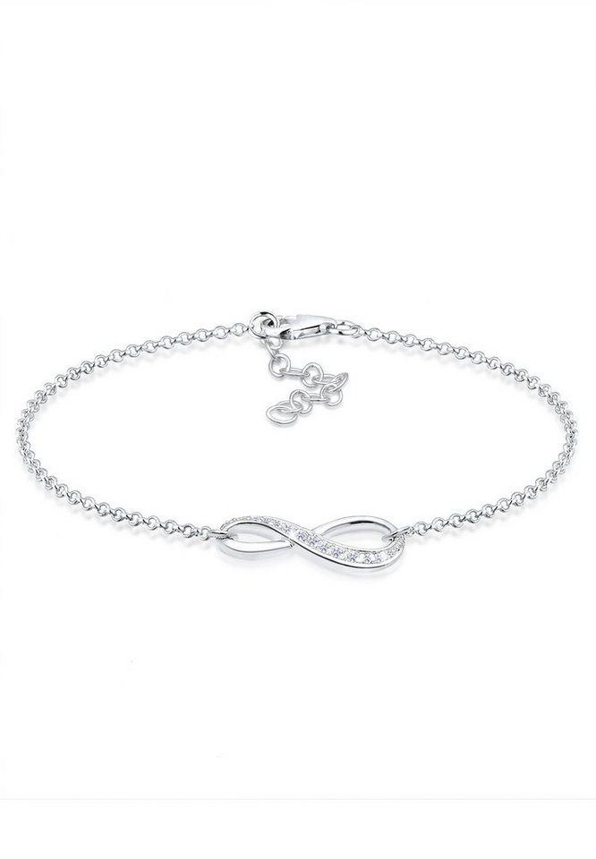 Elli Armband Infinity/Unendlichkeit mit Zirkonia 925 Silber (kein Set, 1-tlg), Infinity von Elli
