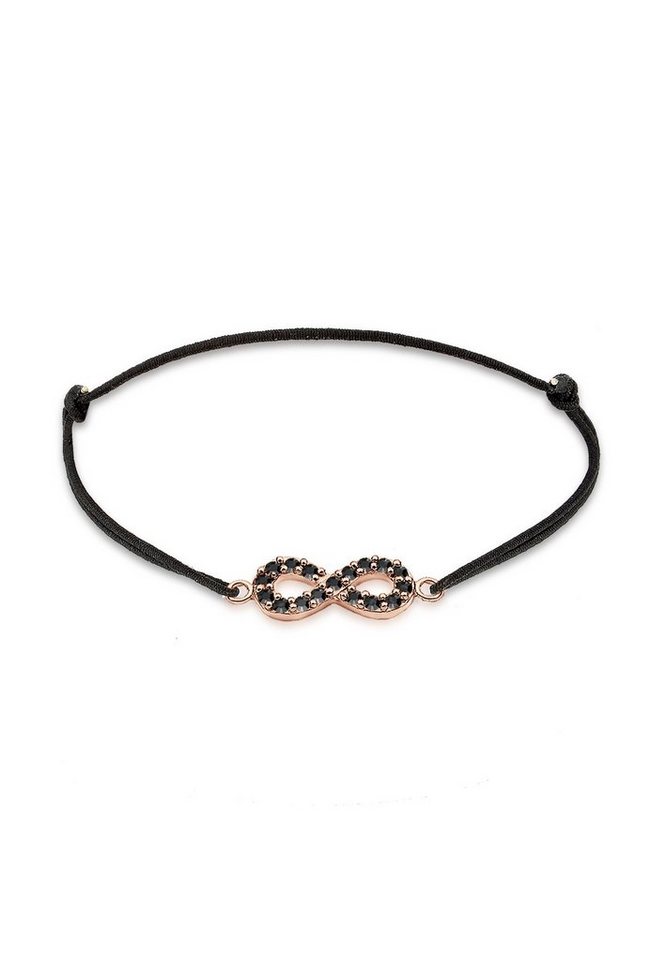 Elli Armband Infinity Glas Kristalle Schwarz 925 Sterling Silber Rosegold von Elli
