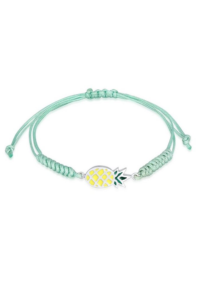 Elli Armband Kinder Ananas Bunt Nylon verstellbar 925 Silber, Ananas von Elli