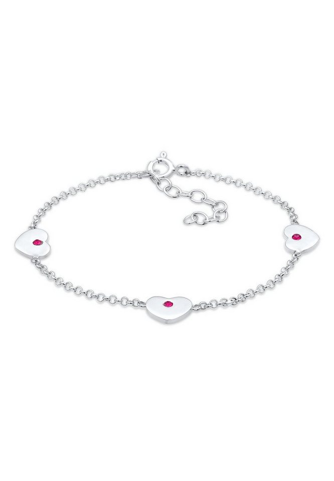 Elli Armband Kinder Herzen Rosa Kristalle Silber von Elli