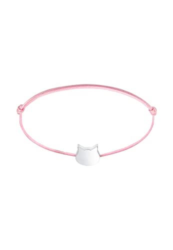 Elli Armband Kinder Kids Katze Rosa Nylon Niedlich in 925 Sterling Silber von Elli