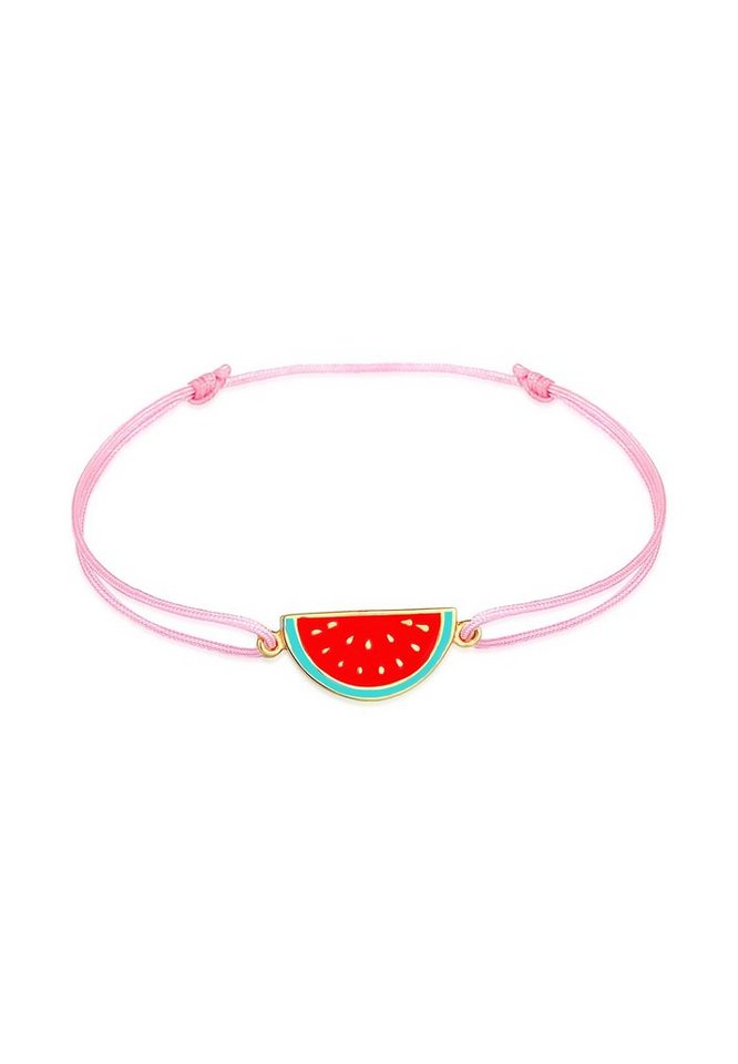 Elli Armband Kinder Melone Bunt Nylon verstellbar 925 Silber, Melone von Elli