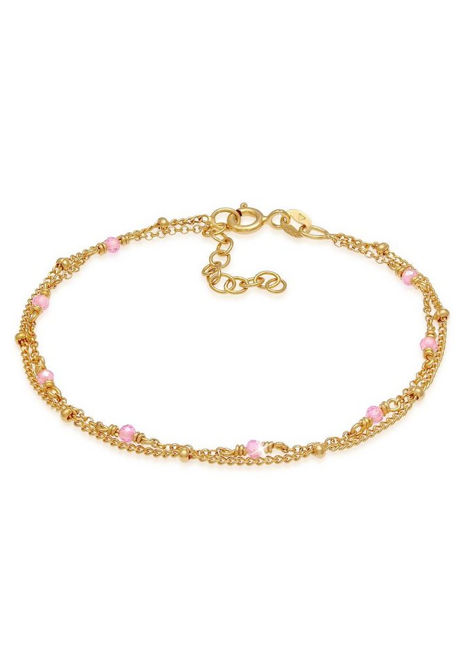 Elli Armband Kugel Rosa Quarz Perlen Layer 925 Silber (kein Set, 1-tlg) von Elli
