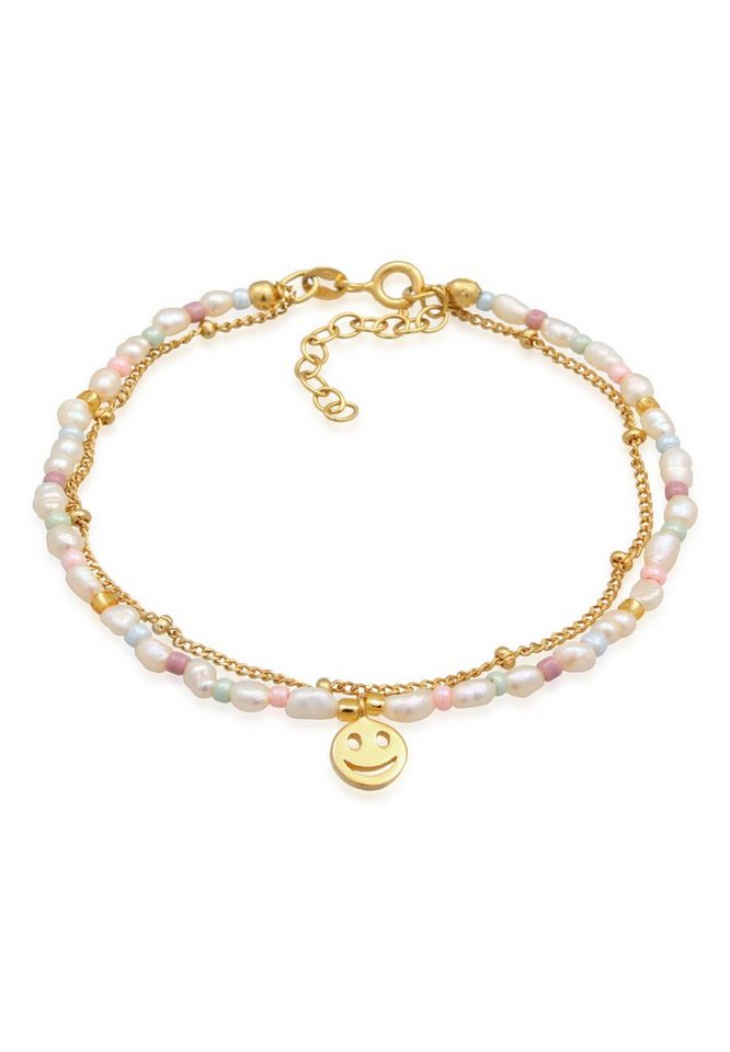 Elli Armband Layer Smiling Süßwasserperlen Beads 925 Silber (kein Set, 1-tlg), Kugel von Elli