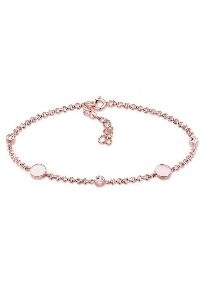 Elli Armband Plättchen Rund 925 Sterling Silber, mit Kristallen von Swarovski® (kein Set, 1-tlg), Kreis von Elli