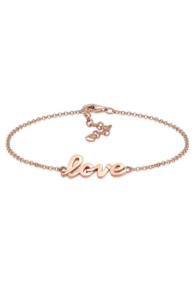 Elli Armband ROSÉGOLD 925 Silber mit Love" Schriftzug" von Elli