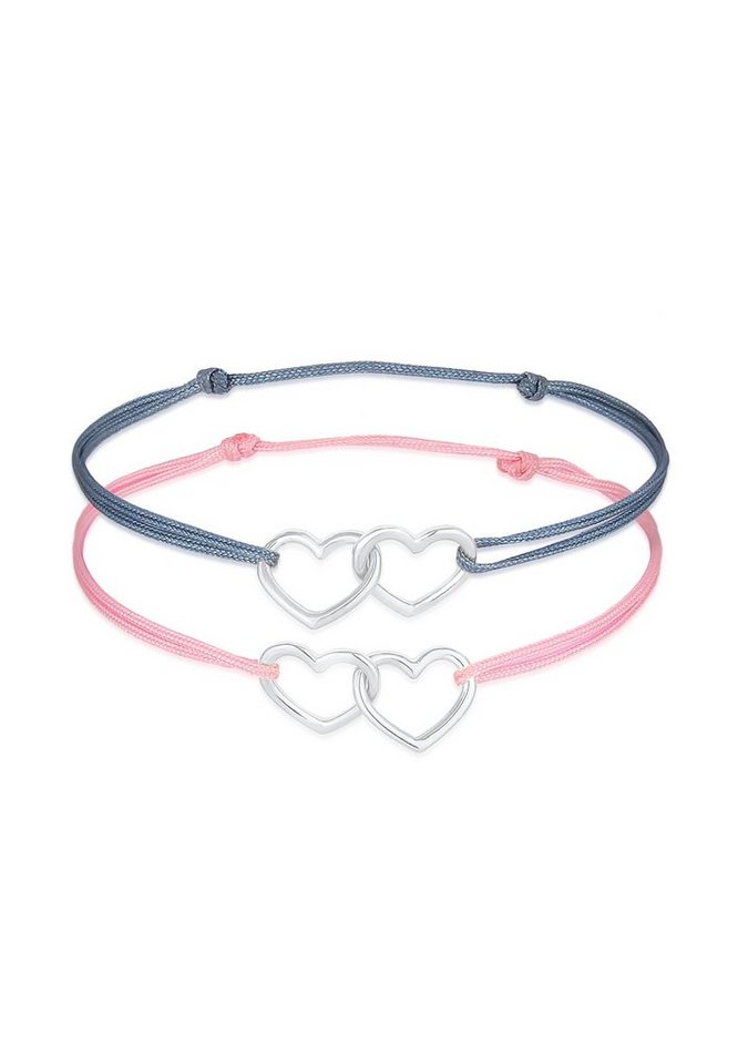 Elli Armband Set Kinder Herzen Nylon Bändchen 2er Set 925 Silber Elli Armband Set Kinder Herzen Nylon Bändchen 2er Set 925 Silber von Elli