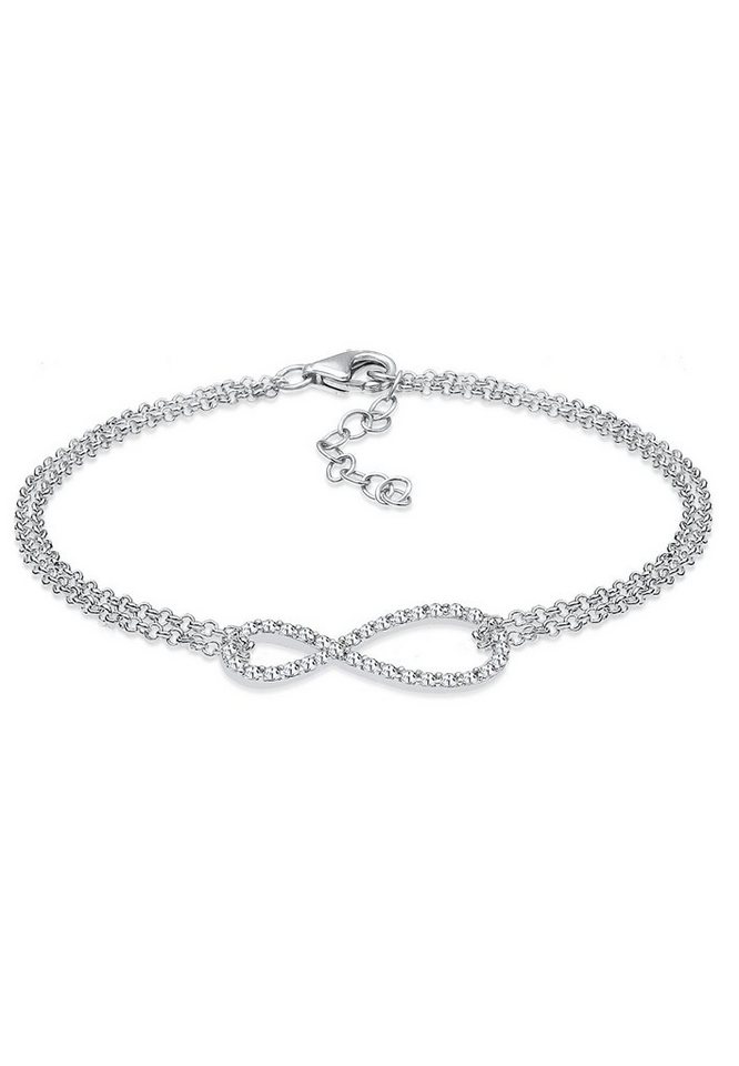 Elli Armband Unendlichkeit Weiß 925 Sterling Silber, mit Kristallen von Swarovski®, Infinity von Elli