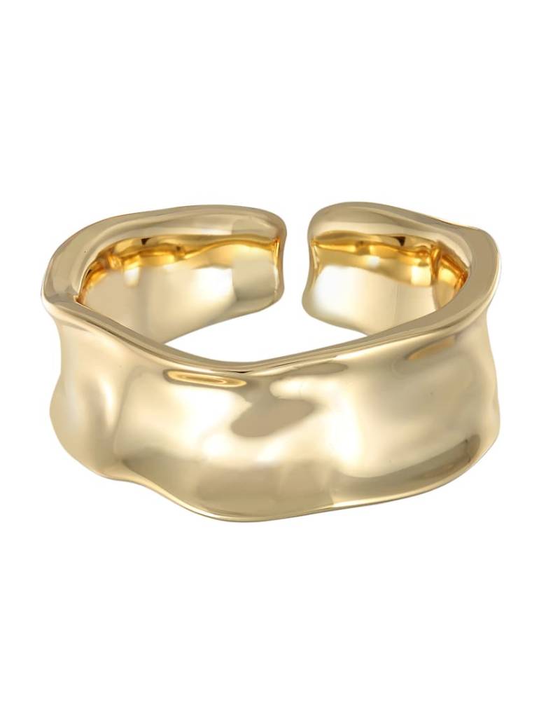 Elli - Breiter, offener Bandring in Goldoptik-Goldfarben von Elli