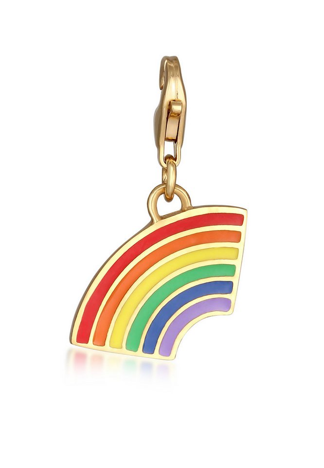 Elli Charm-Einhänger Anhänger Emoji Regenbogen Emaille 925 Sterling Silber von Elli