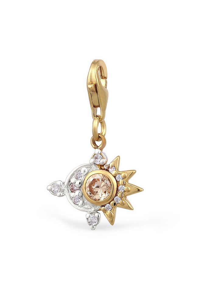 Elli Charm-Einhänger Sonne Mond Zirkonia Weiß 925 Sterling Silber vergoldet Elli Charm-Einhänger Sonne Mond Zirkonia Weiß 925 Sterling Silber vergoldet von Elli