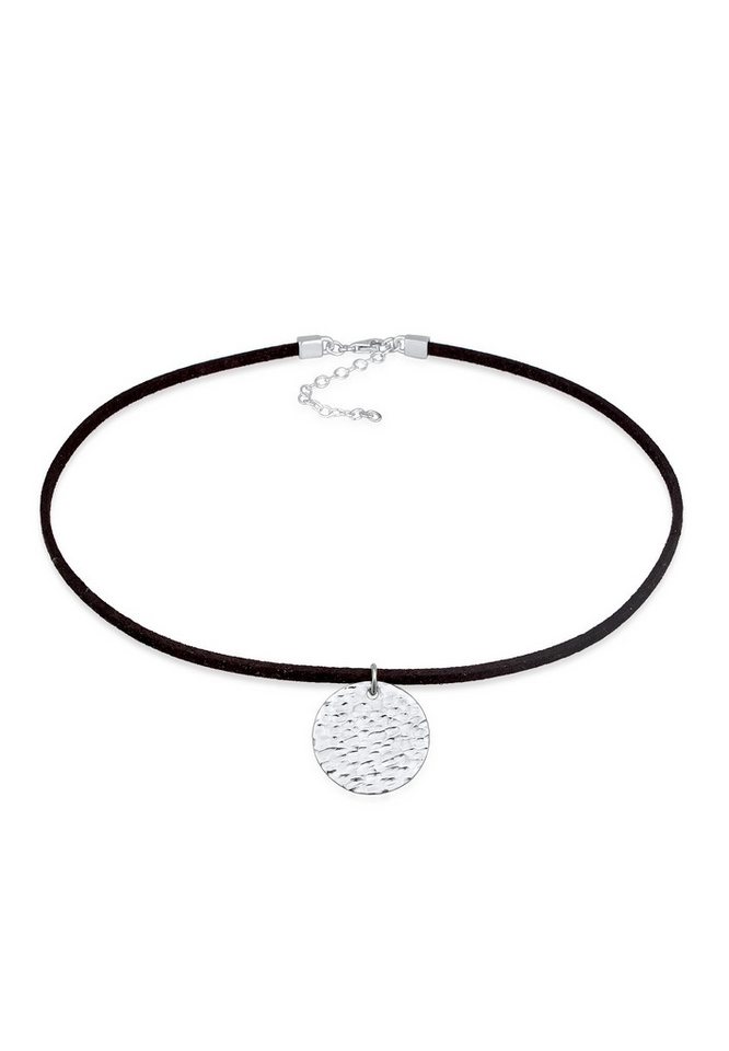 Elli Choker Choker Coin Gehämmert Band Textil 925 Silber von Elli