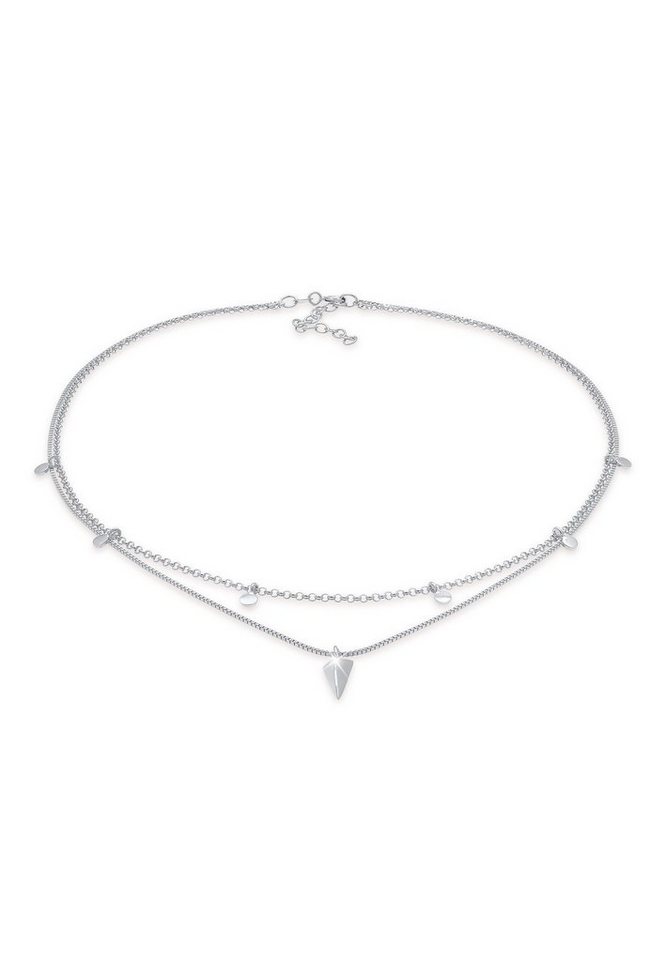 Elli Choker Choker Layer Disc Rund Dreieck Design 925 Silber von Elli