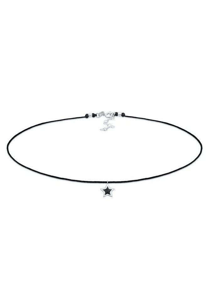 Elli Choker Choker Textil Stern Emaille Astro 925 Silber von Elli