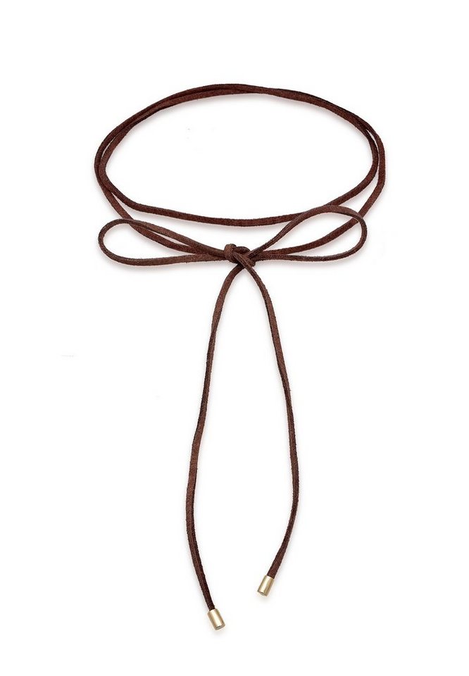 Elli Choker Choker Velour Leder Schwarz 925 Silber von Elli