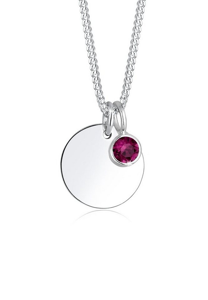 Elli Collierkettchen Plättchen mit Geburtstein Kristalle 925 Sterling silber Elli Collierkettchen Plättchen mit Geburtstein Kristalle 925 Sterling silber von Elli