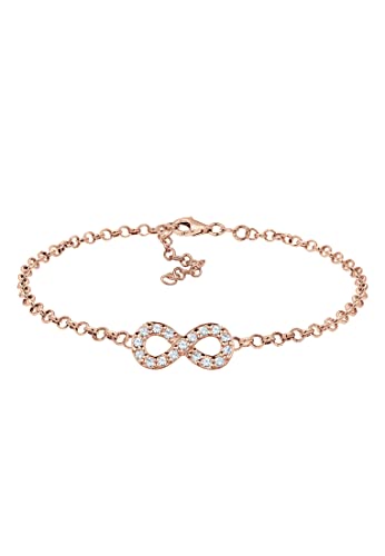 Elli Armband Damen Infinity Symbol mit Kristalle in 925 Sterling Silber rosé vergoldet von Elli