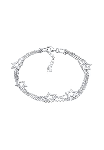 Elli Damen Schmuck Armband Strangarmband 3-Lagig Sterne Astro Trend Himmel Blogger Silber 925 Länge 18 cm von Elli